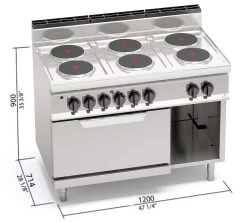 Bertos Cocina Macros 700 Horno Elect E7P6+FE
