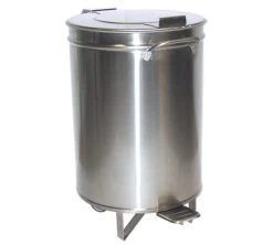 Fricosmos Contenedor Inoxidable Con Ruedas, Tapa Y Pedal